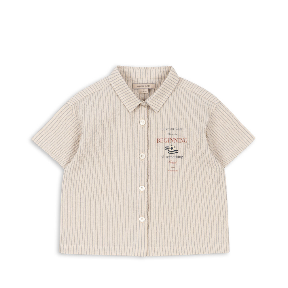 Konges Slojd koszula z krótkim rękawem dziecięca Elliot SS GOTS Tradewinds stripe