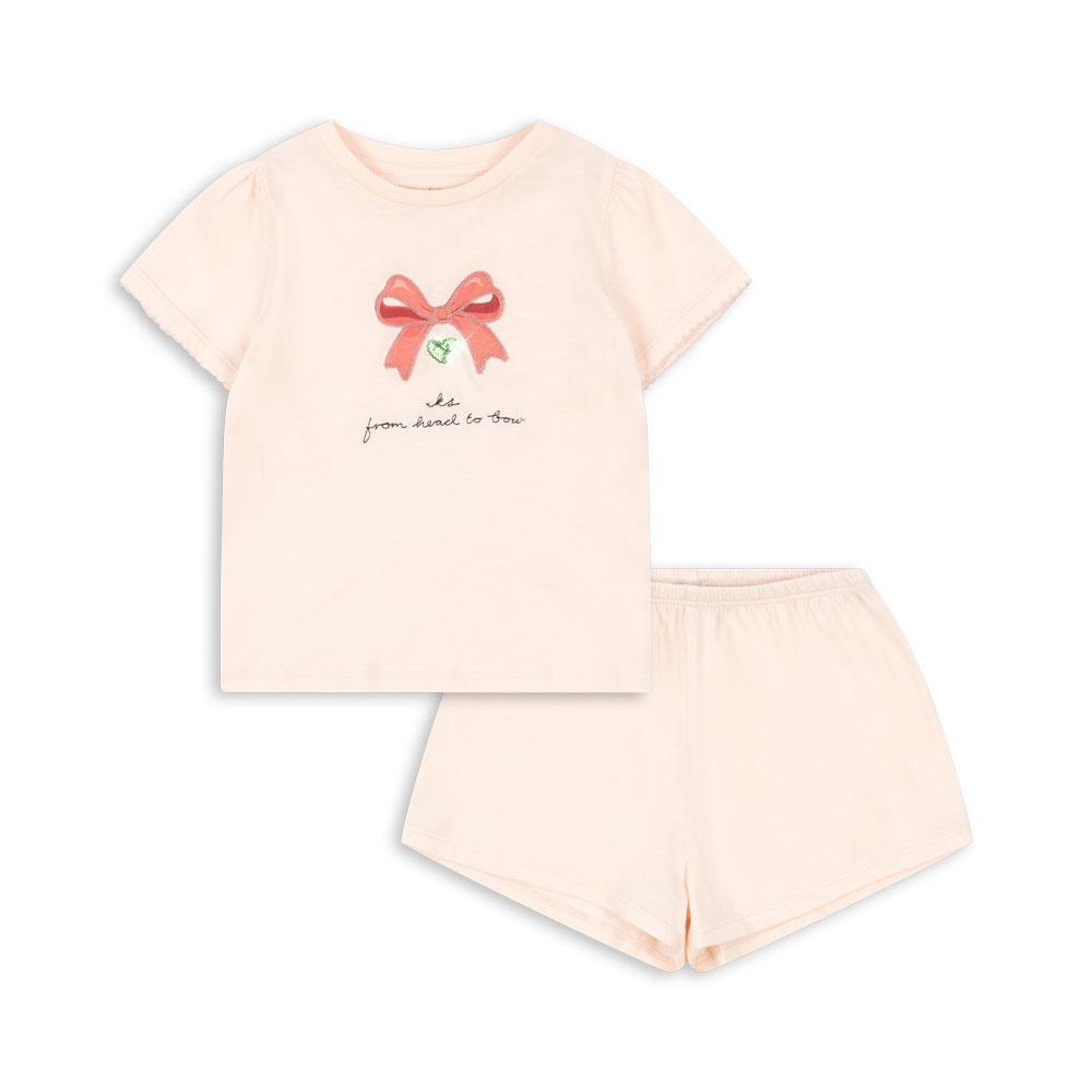 Konges Slojd Komplet dziecięcy spodenki z koszulką Famo Puff GOTS Creole pink