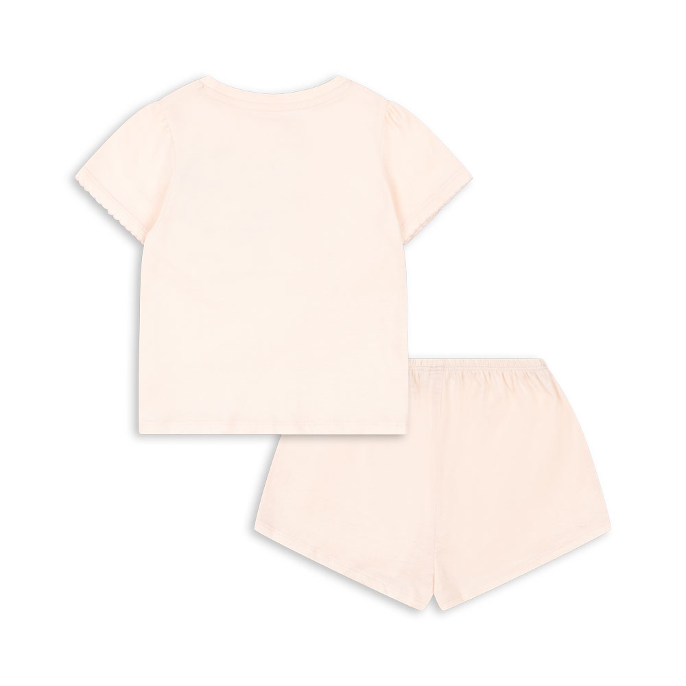 Konges Slojd Komplet dziecięcy spodenki z koszulką Famo Puff GOTS Creole pink