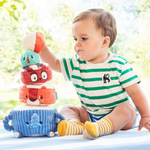 Lilliputiens Lilliputiens Piramida dźwiękowa sensoryczne klocki z grzechotkami Zwierzątka