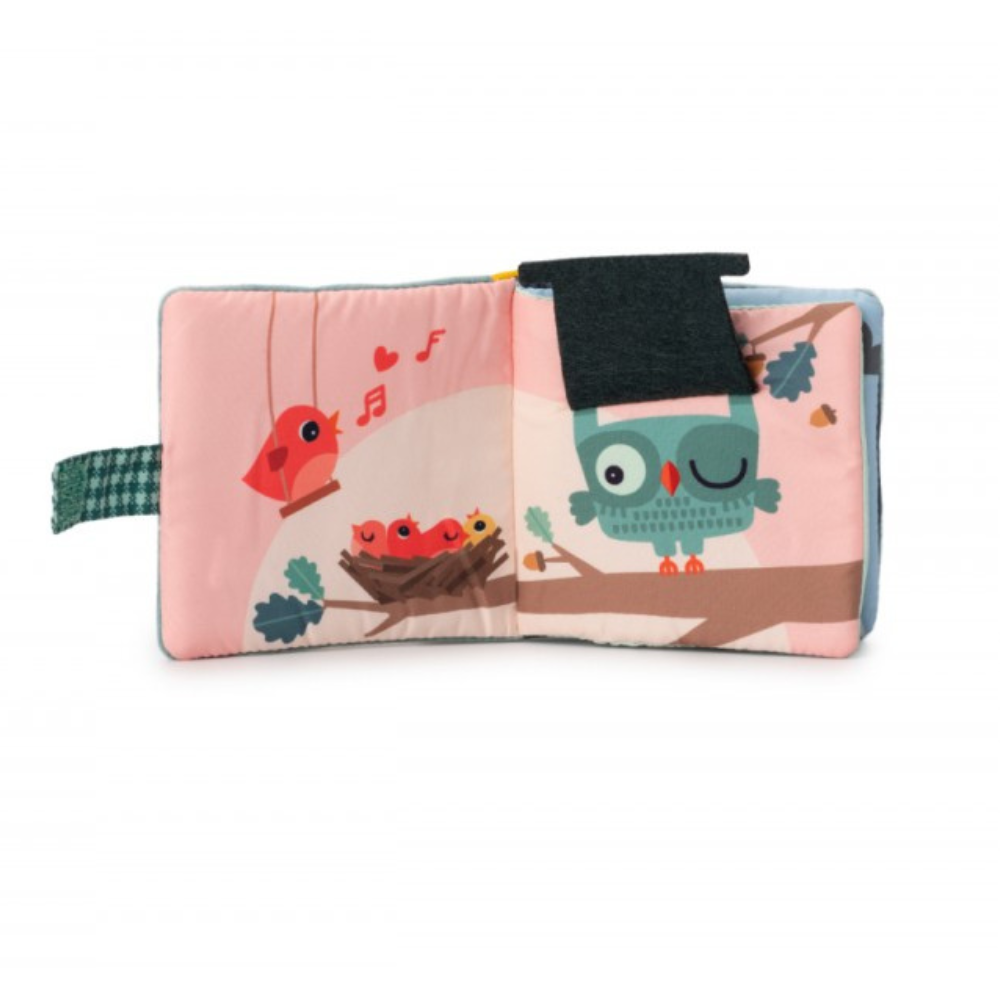 Lilliputiens Miękka mini-książeczka wielofunkcyjna z silikonowym gryzakiem Smok Joe