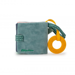 Lilliputiens Miękka mini-książeczka wielofunkcyjna z silikonowym gryzakiem Smok Joe