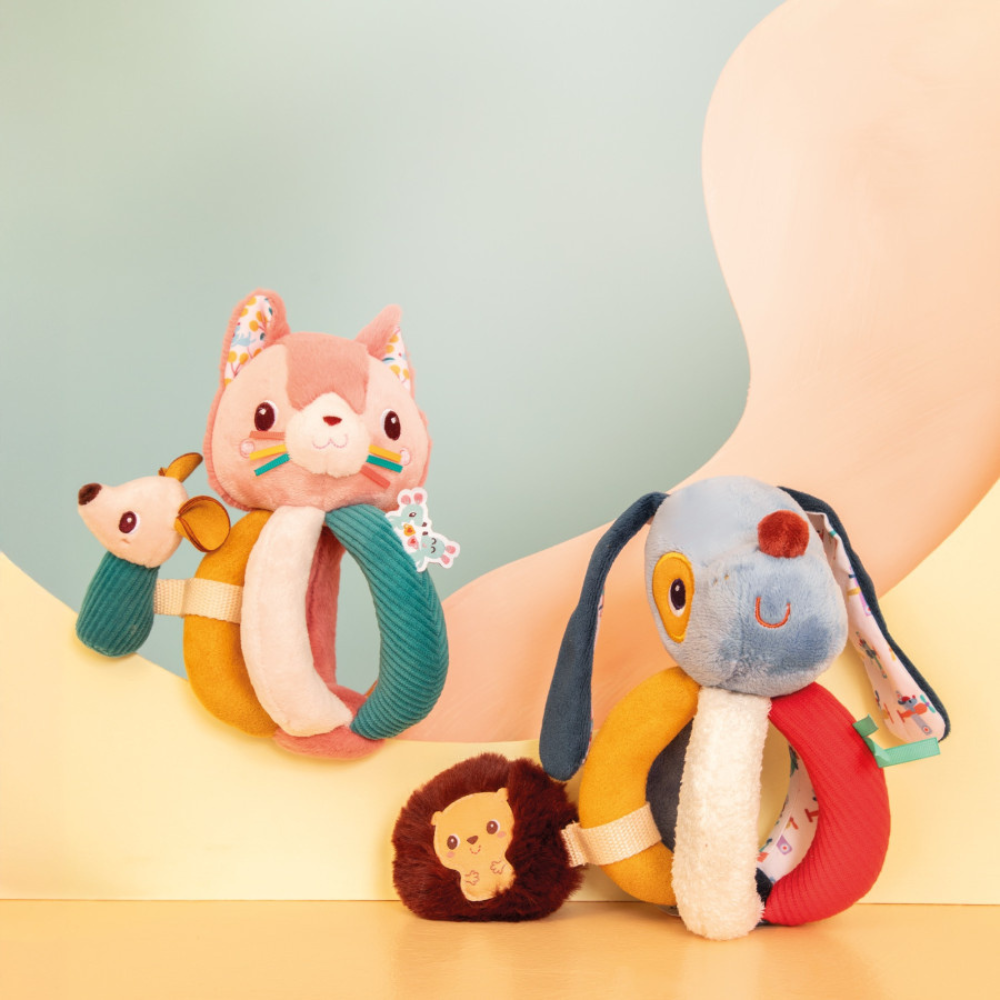 Lilliputiens Grzechotka z uchwytami Piesek Jules