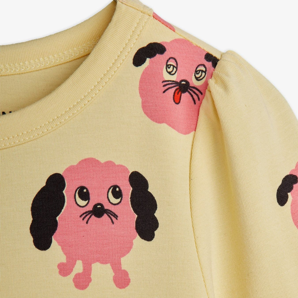 Mini Rodini sukienka dla dziewczynki Doggies aopls Yellow