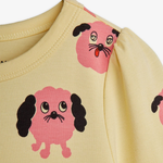 Mini Rodini sukienka dla dziewczynki Doggies aopls Yellow
