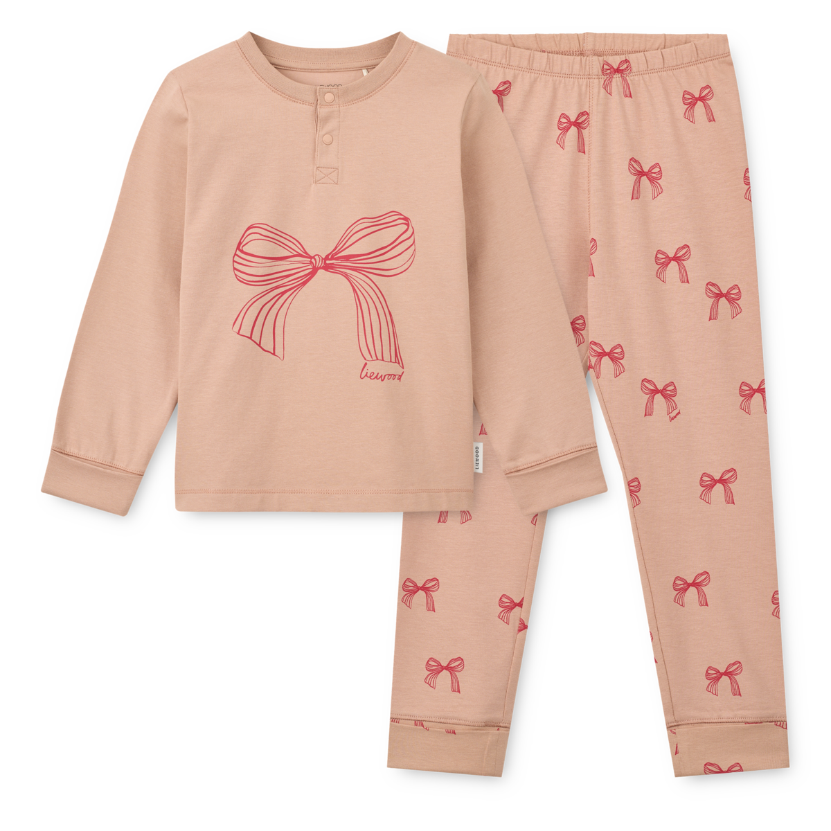 Liewood Piżama dla dziecka Wilhelm Grow Printed Bow / Pale Tuscany Mix