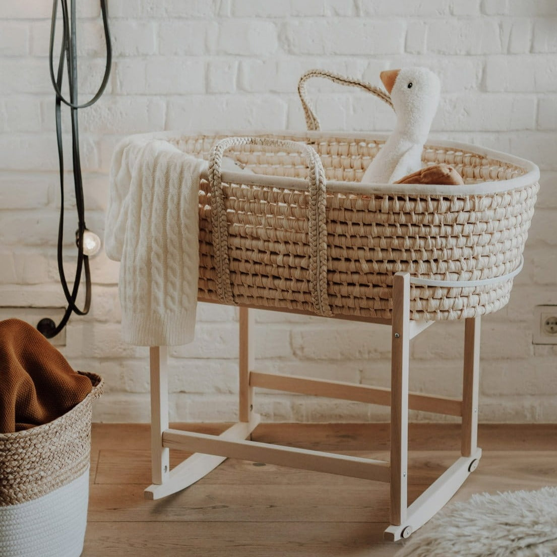 Ahojbaby Kosz Mojżesza z kołyską naturalna