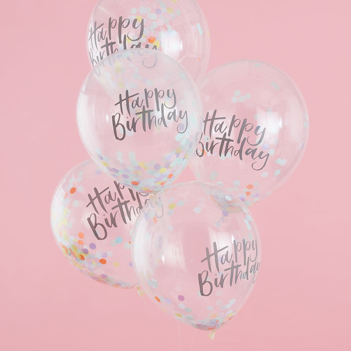 Gingerray Balony Happy Birthday Pastel Confetti