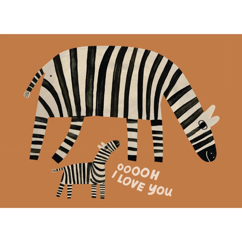 Petit Monkey Kartka okolicznościowa zebra Ooooh I love you