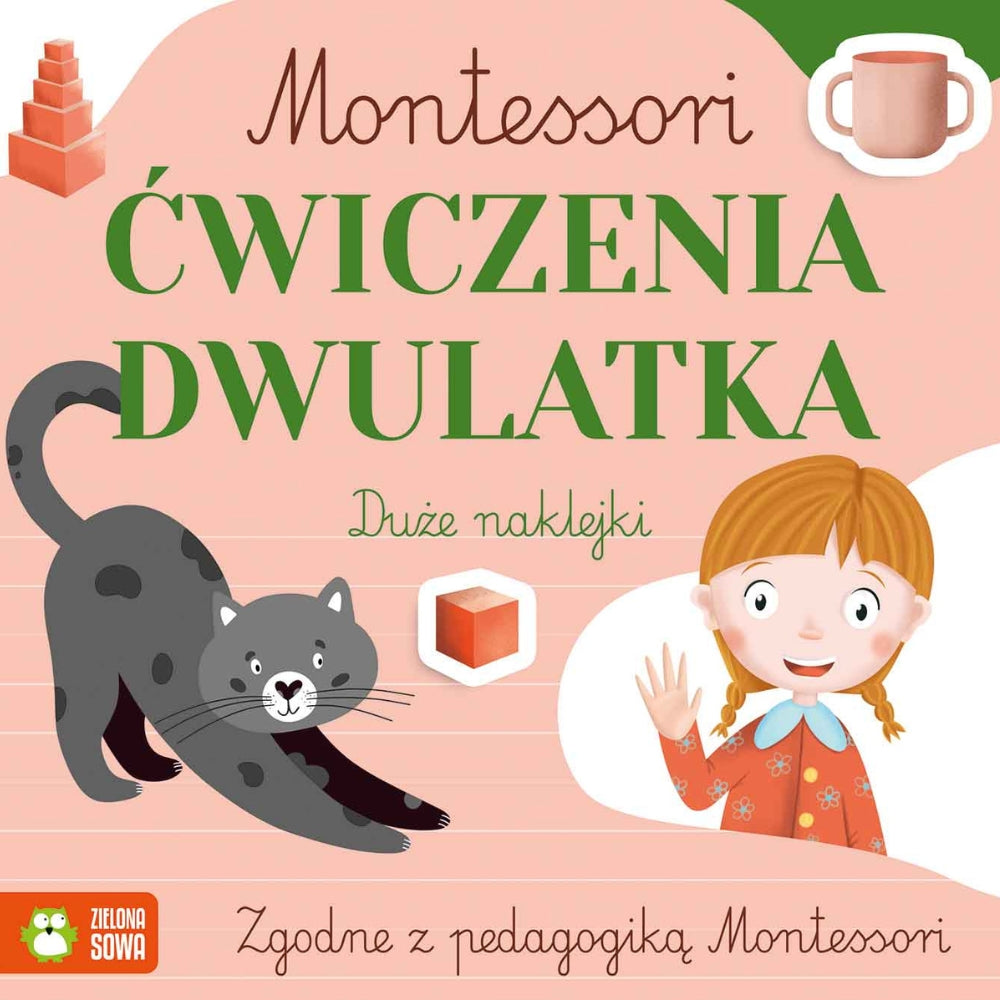 Zielona Sowa Książeczka dla dzieci Ćwiczenia dwulatka Montessori