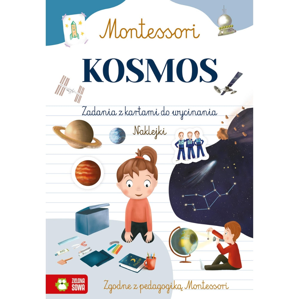 Zielona Sowa książeczka dla dzieci Montessori Kosmos