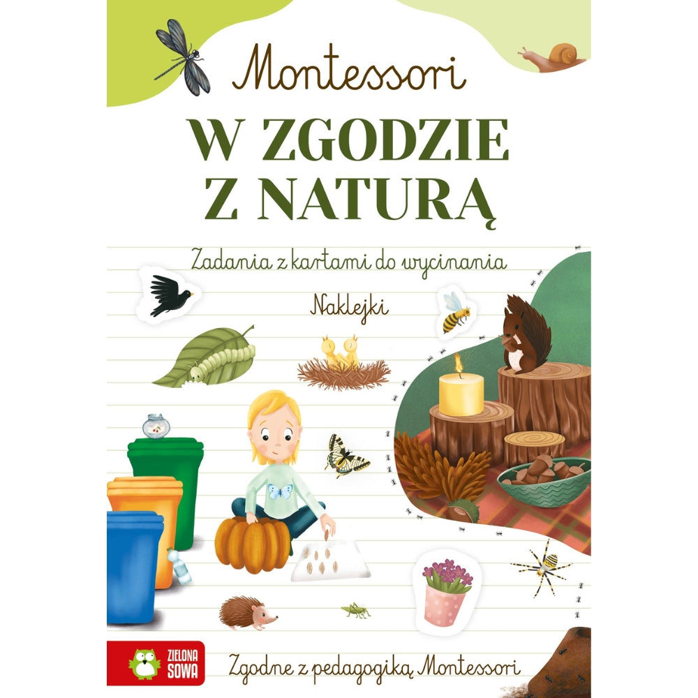 Zielona Sowa książeczka dla dzieci Montessori W zgodzie z naturą