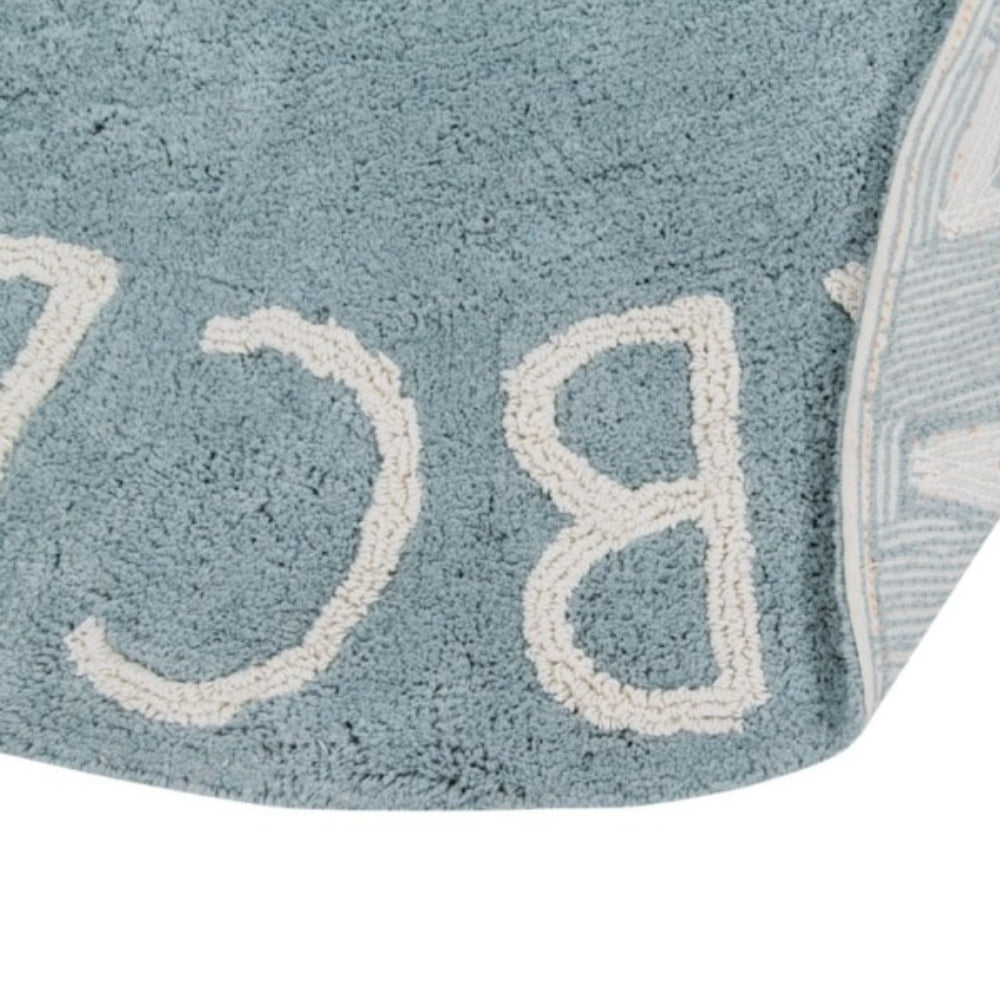 Lorena Canals Dywan dziecięcy okrągły ABC Vintage Blue 150 cm