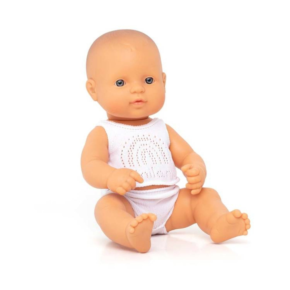 Miniland Baby Lalka dla dzieci dziewczynka Europejka 32cm