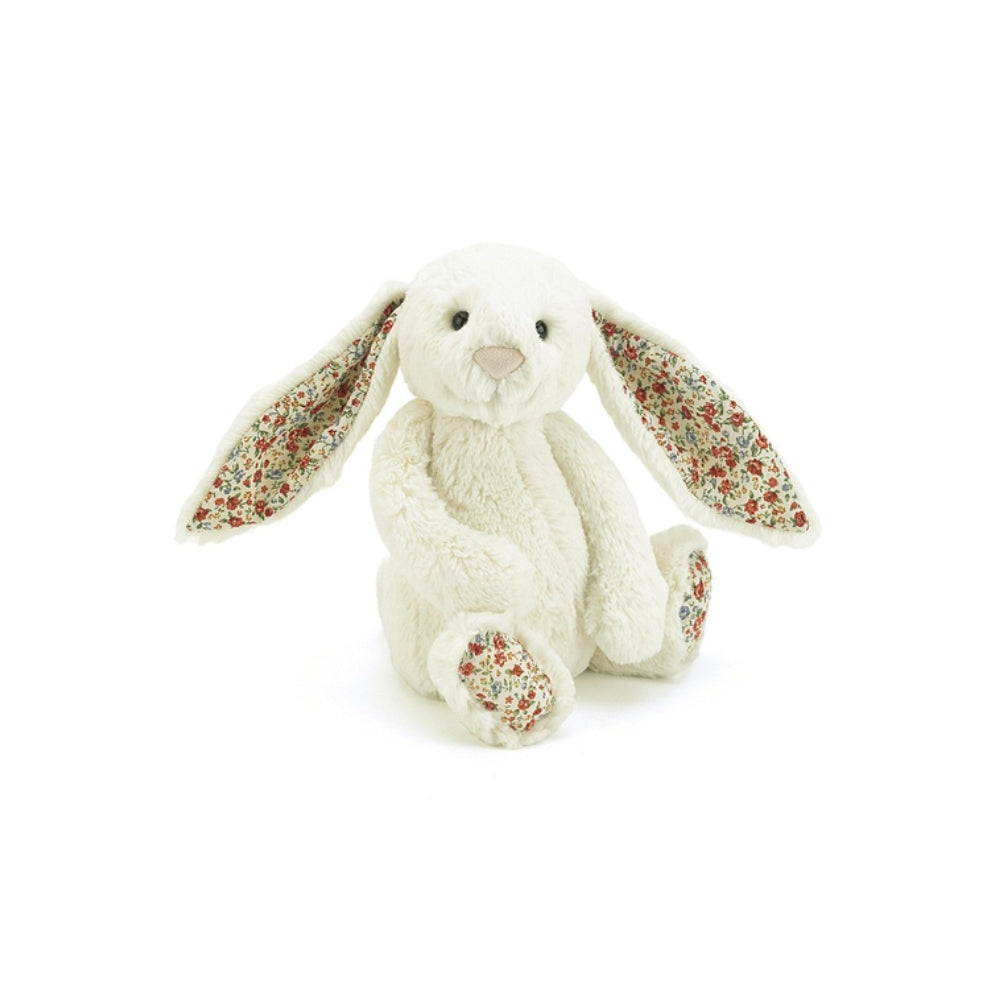 JellyCat Królik  18 cm kwieciste uszy kremowy