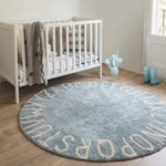Lorena Canals Dywan dziecięcy okrągły ABC Vintage Blue 150 cm