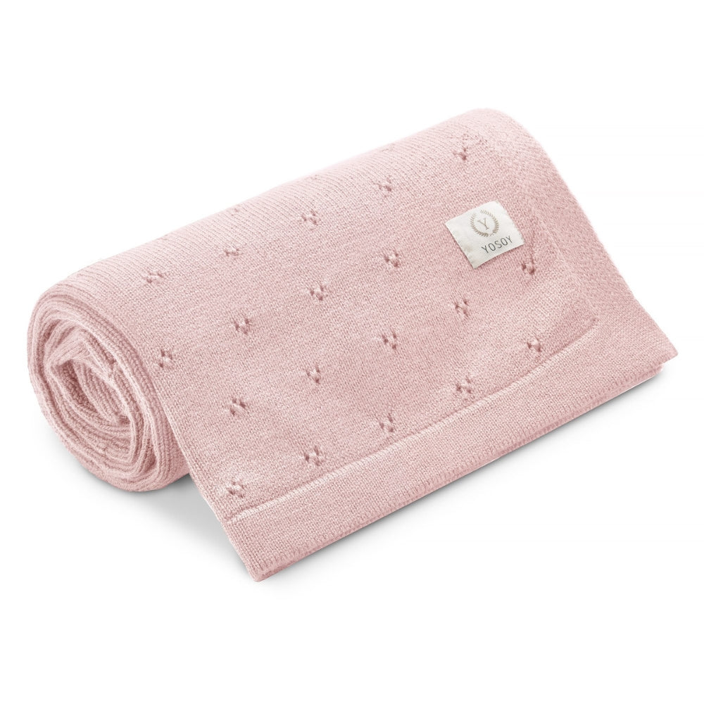 Yosoy Kocyk dla niemowlaka bawełniany PARIS powder pink