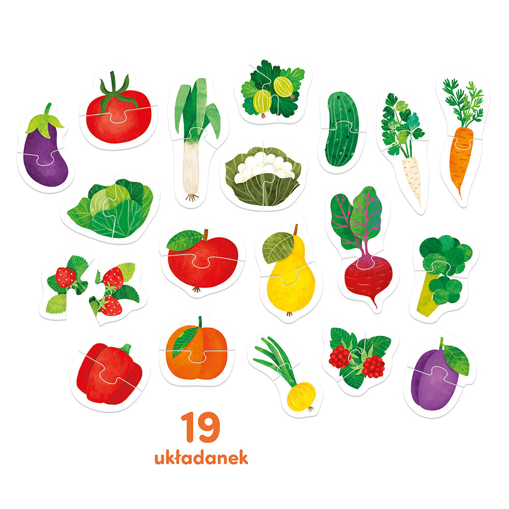 CzuCzu Puzzle dla dzieci do pary Owoce i warzywa 18m+