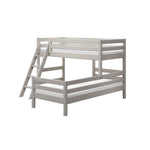 Flexa Łóżko dziecięce wysokie z pochyłą drabinką Classic Grey Washed Pine