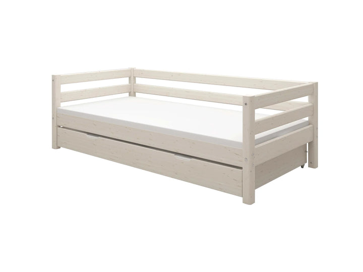 Flexa Łóżko dziecięce pojedyncze z łóżkiem wysuwanym Classic White Washed Pine