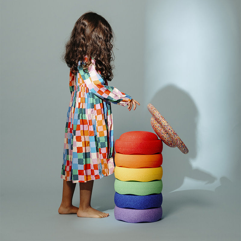 Stapelstein Dysk do balansowania sensoryczna zabawka ruchowa Super Confetti Rainbow Set Classic