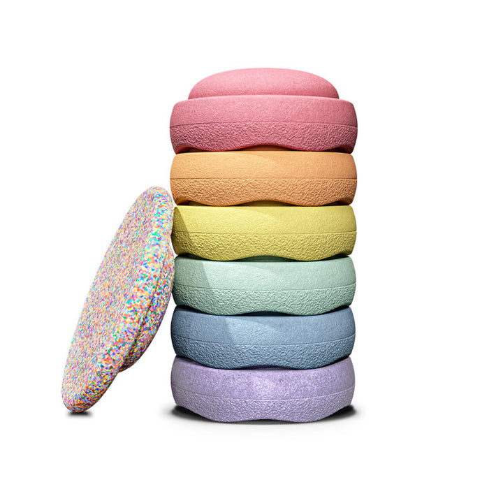 Stapelstein Dysk do balansowania sensoryczna zabawka ruchowa Super Confetti Rainbow Set pastel