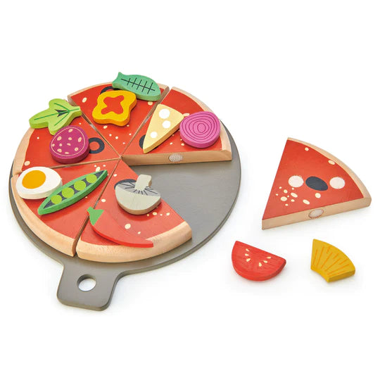 Tender Leaf Toys Drewniana pizza z dodatkami na rzepy