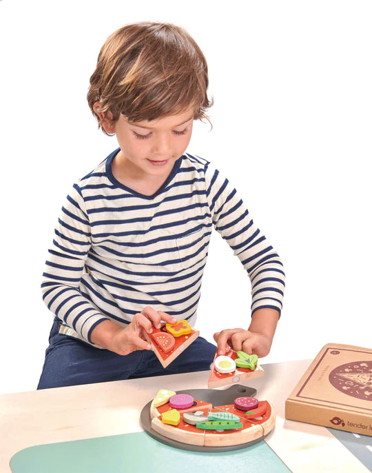 Tender Leaf Toys Drewniana pizza z dodatkami na rzepy