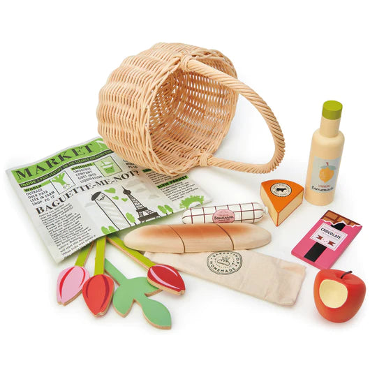 Tender Leaf Toys Wiklinowy koszyk z zestawem piknikowym