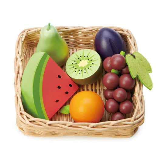 Tender Leaf Toys Wiklinowy koszyk z owocami