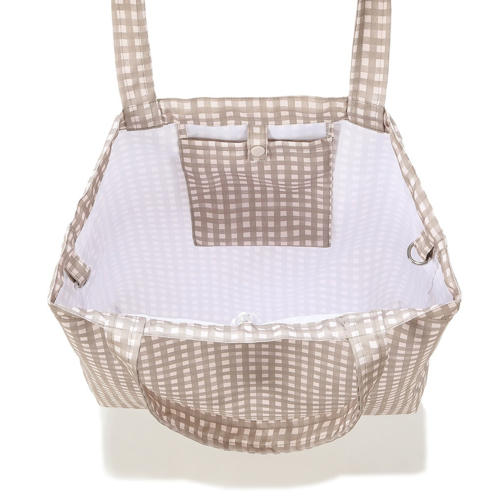La Millou Torba dla mamy Shopper Bag z kieszonką BEIGE VICHY L