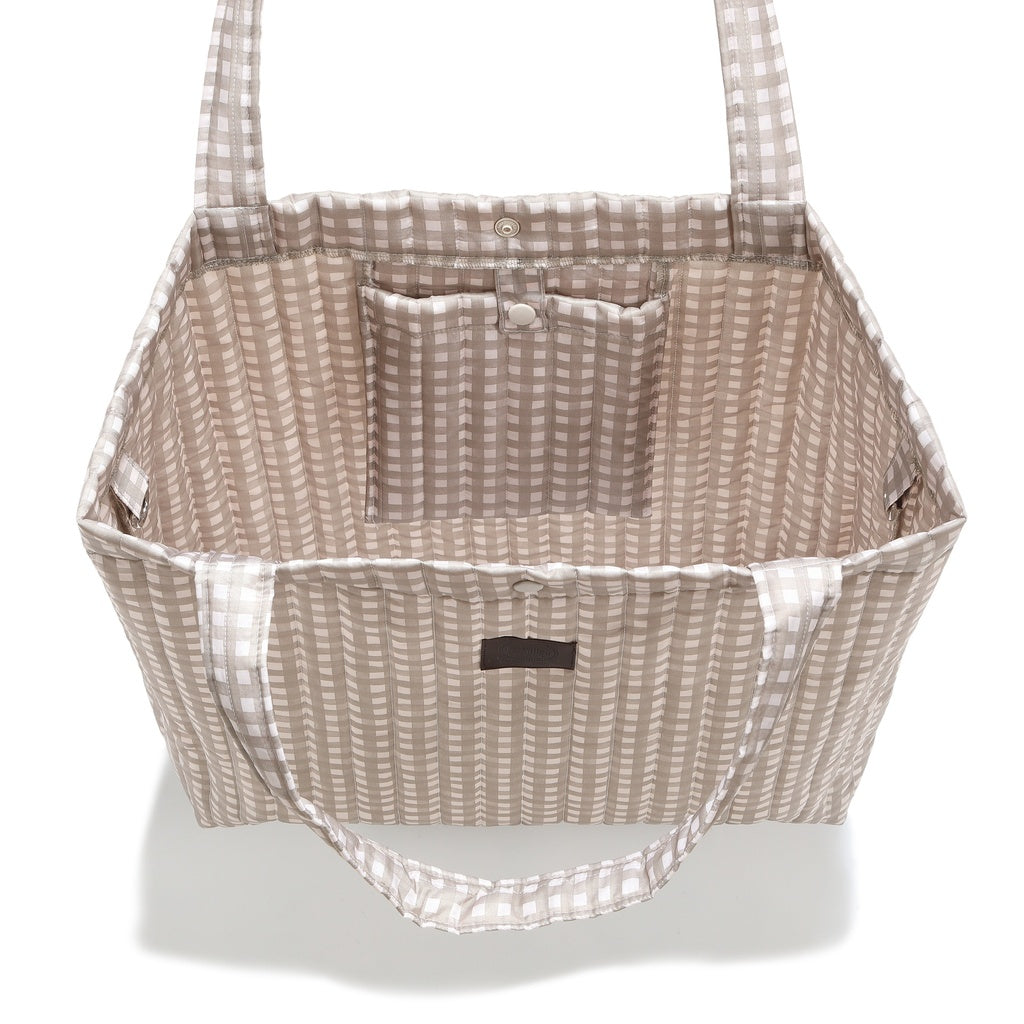 La Millou Torba dla mamy Shopper Bag Ortalion BEIGE VICHY
