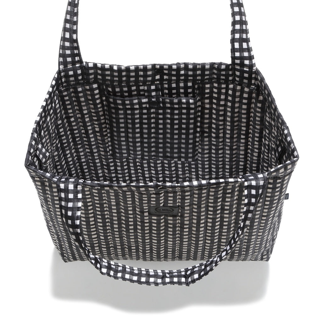 La Millou Torba dla mamy Shopper Bag Ortalion BLACK VICHY