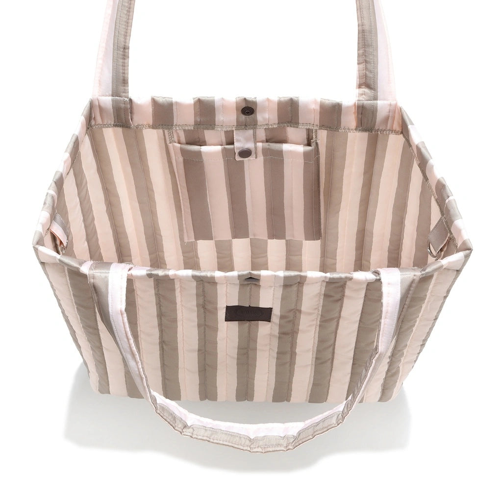 La Millou Torba dla mamy Shopper Bag Ortalion Stripes Beige