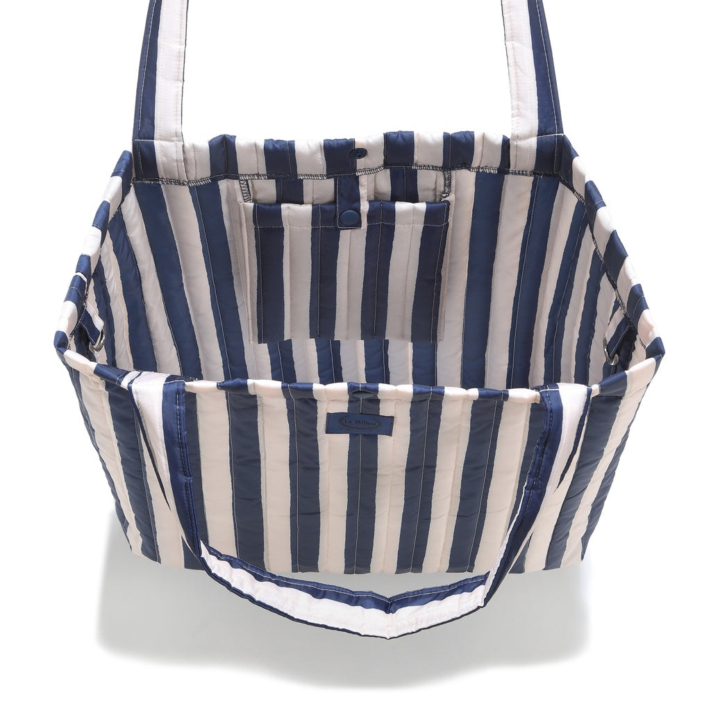 La Millou Torba dla mamy Shopper Bag Ortalion STRIPES NAVY