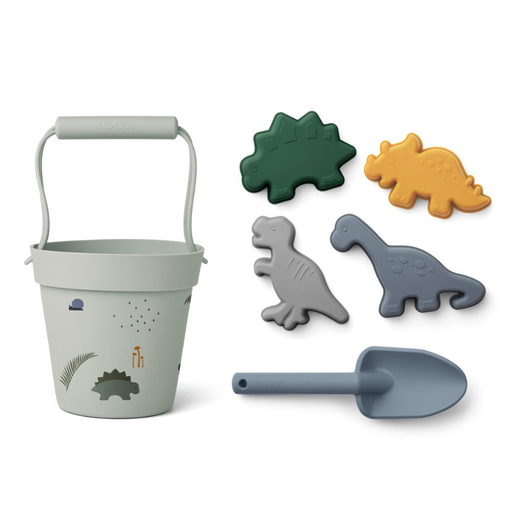 Liewood Zabawki do piasku 6 el. Dino dove blue