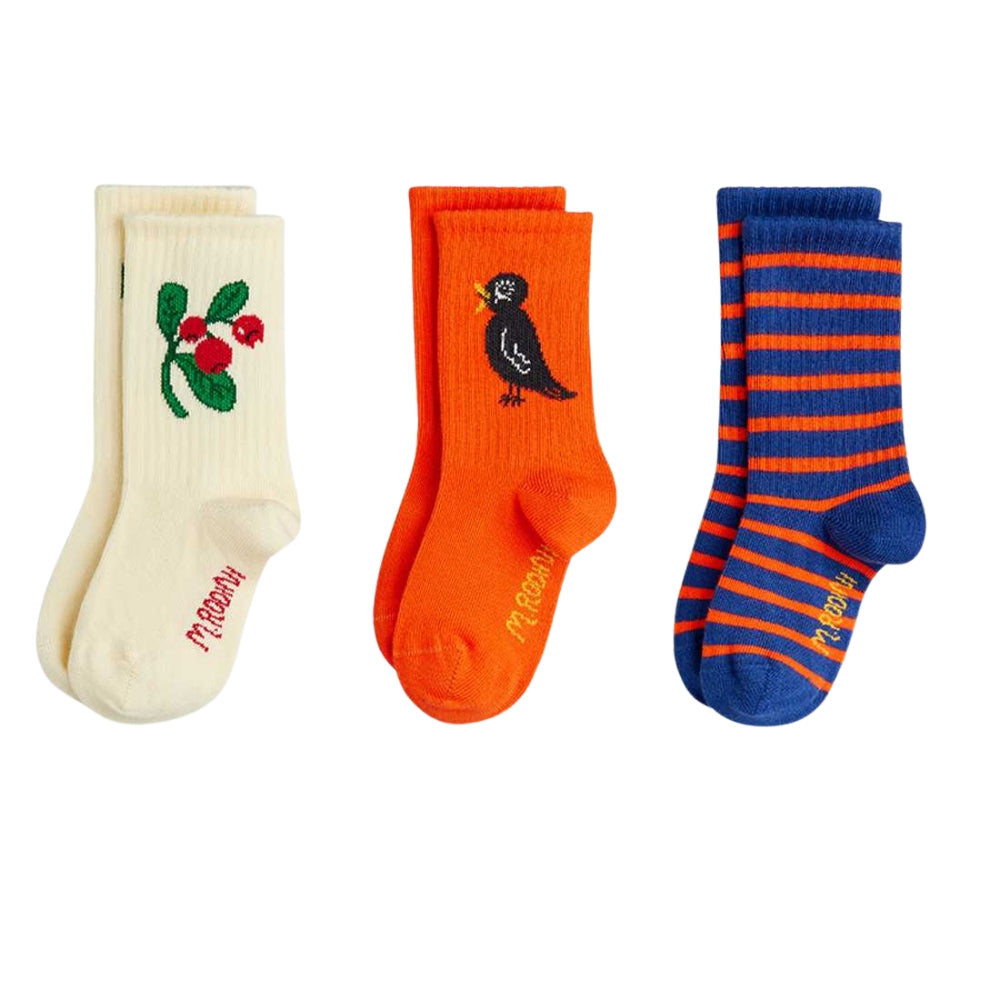 Mini Rodini Skarpetki dla dzieci Lingonberries 3-pack