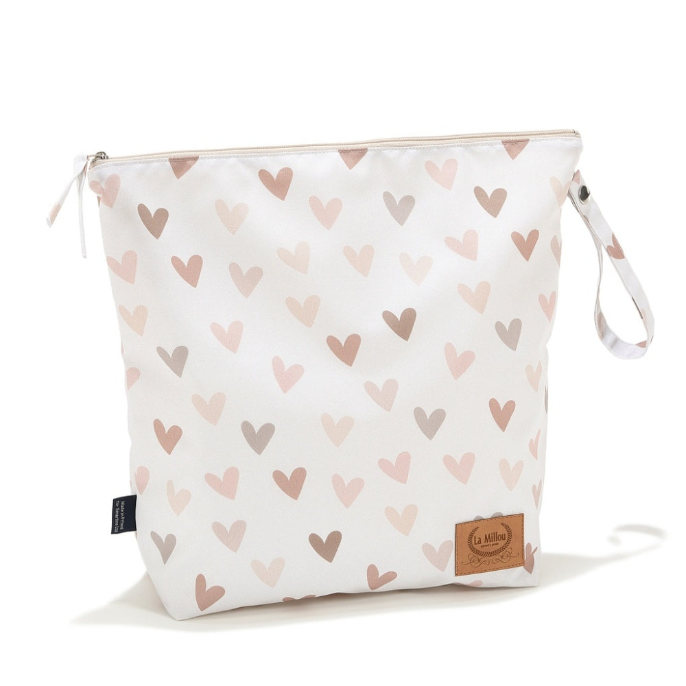 La Millou Kosmetyczka damska Waterproof Travel Bag XL Heartbeat Beige