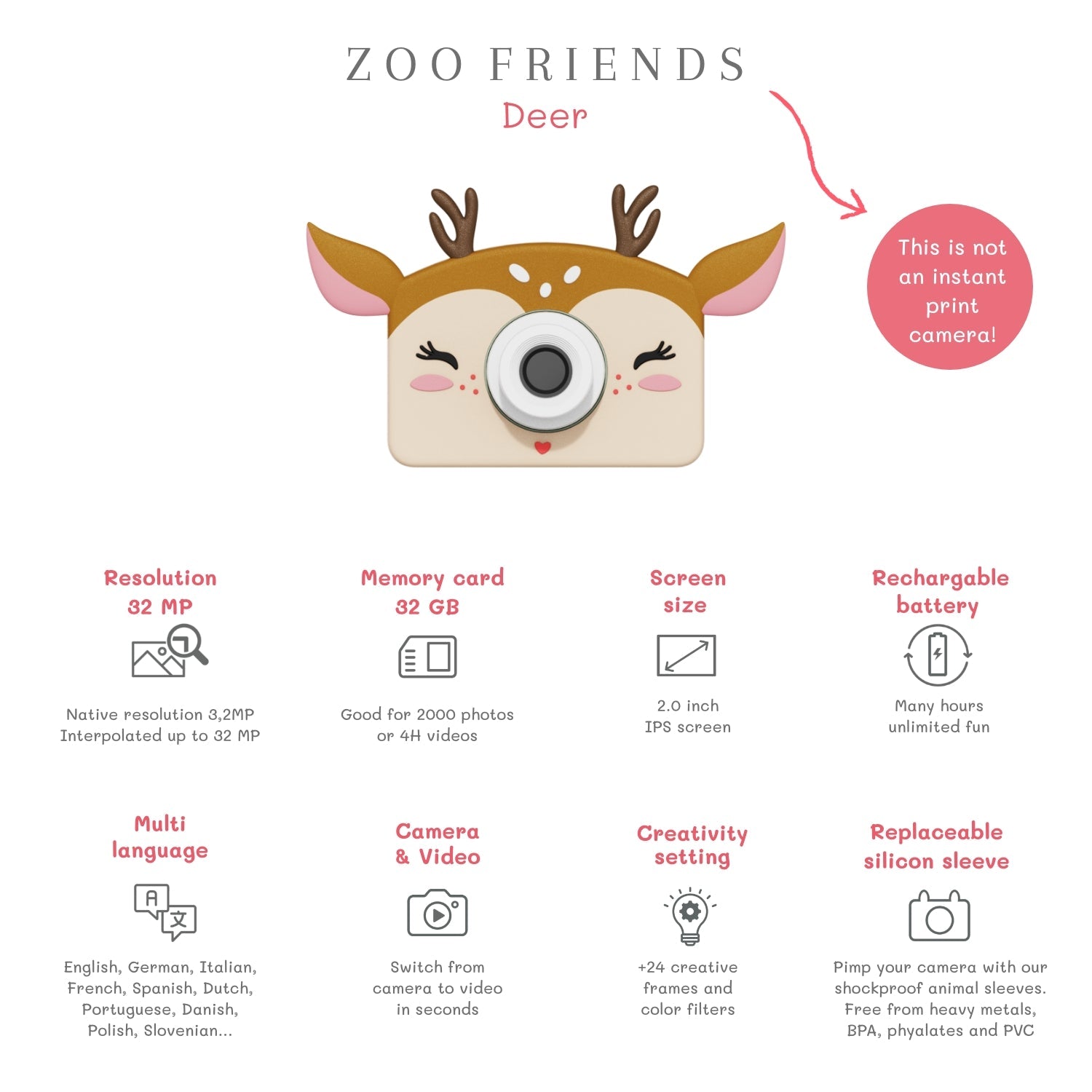 The ZooFamily Aparat dla dzieci Zoo Friends Deer