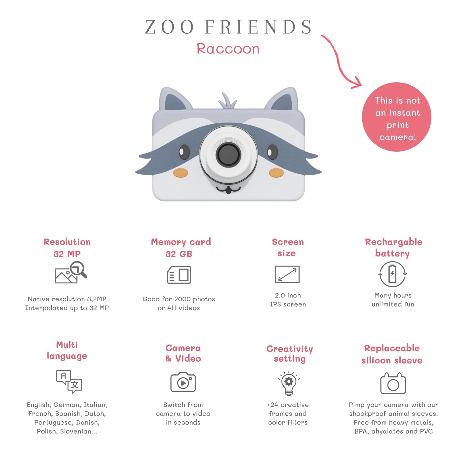 The ZooFamily Aparat dla dzieci Zoo Friends Raccoon