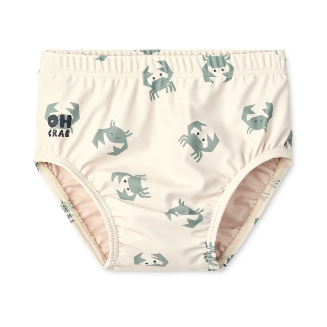 Liewood Kąpielówki dla niemowląt Anthony Baby Printed Swim Pants Crab Sandy rozmiar 80