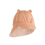 Liewood Czapka przeciwsłoneczna dwustronna z uszkami Gorm Seersucker Y/D Stripe Tuscany rose / Sandy