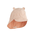 Liewood Czapka przeciwsłoneczna dwustronna z uszkami Gorm Seersucker Y/D Stripe Tuscany rose / Sandy