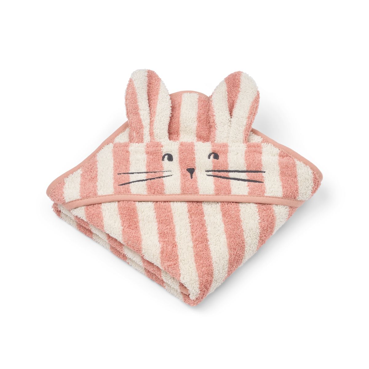 Liewood Ręcznik dla niemowlaka Albert Coral blush / creme de la creme stripe