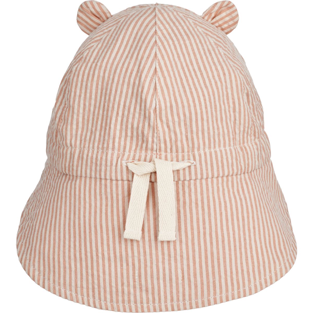 Liewood Czapka przeciwsłoneczna dwustronna z uszkami Gorm Seersucker Y/D Stripe Tuscany rose / Sandy