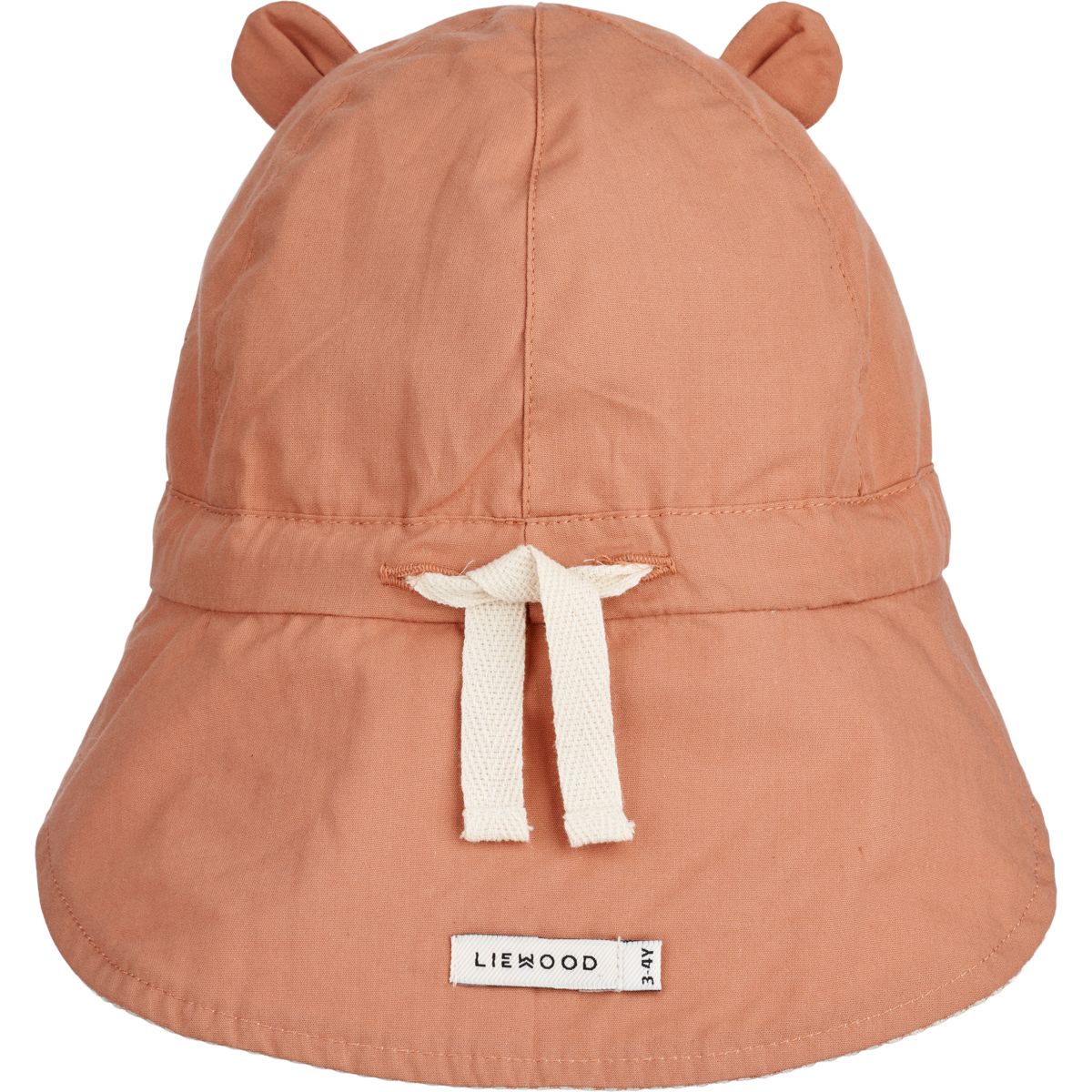 Liewood Czapka przeciwsłoneczna dwustronna z uszkami Gorm Seersucker Y/D Stripe Tuscany rose / Sandy