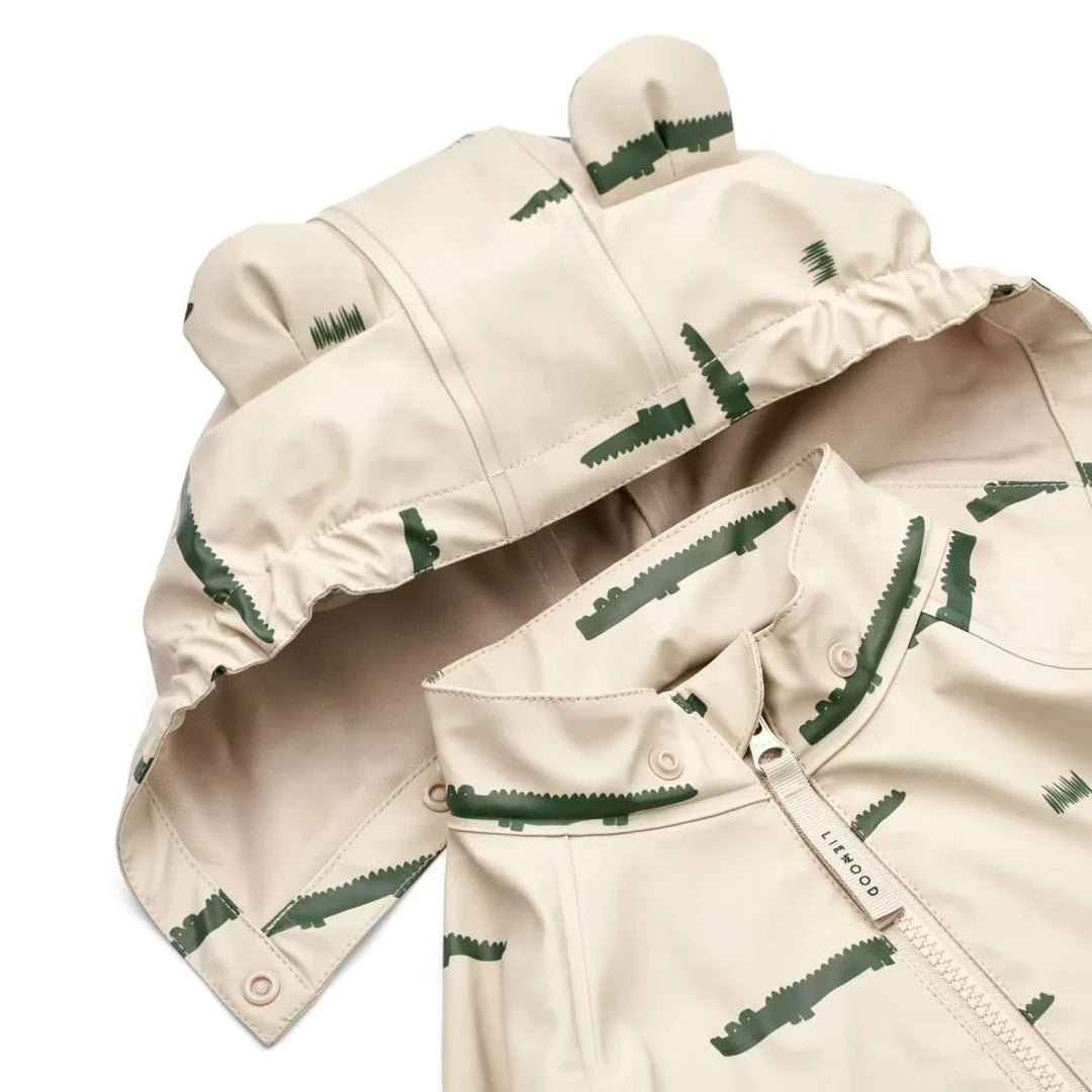 Liewood kurtka i spodnie przeciwdeszczowe dziecięce 92 cm Crocodile / Sandy