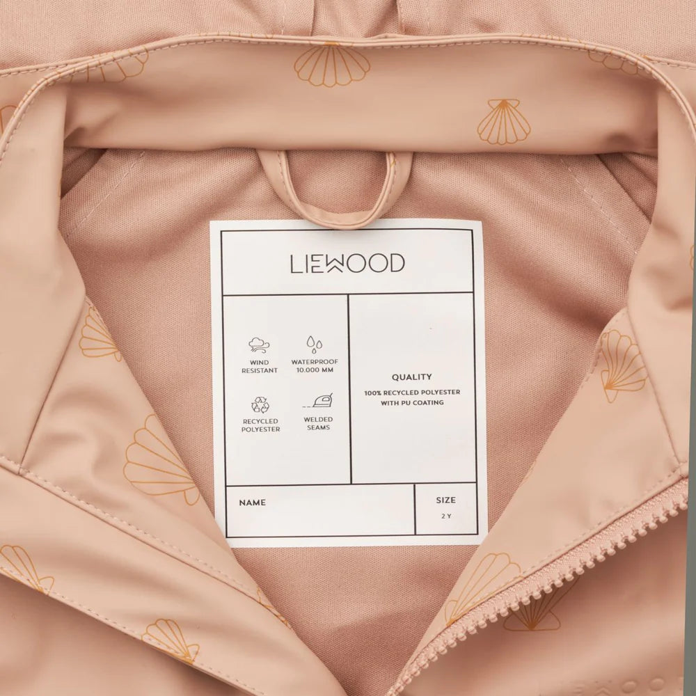 Liewood kurtka i spodnie przeciwdeszczowe dziecięce 92 cm Sea shell / Pale tuscany