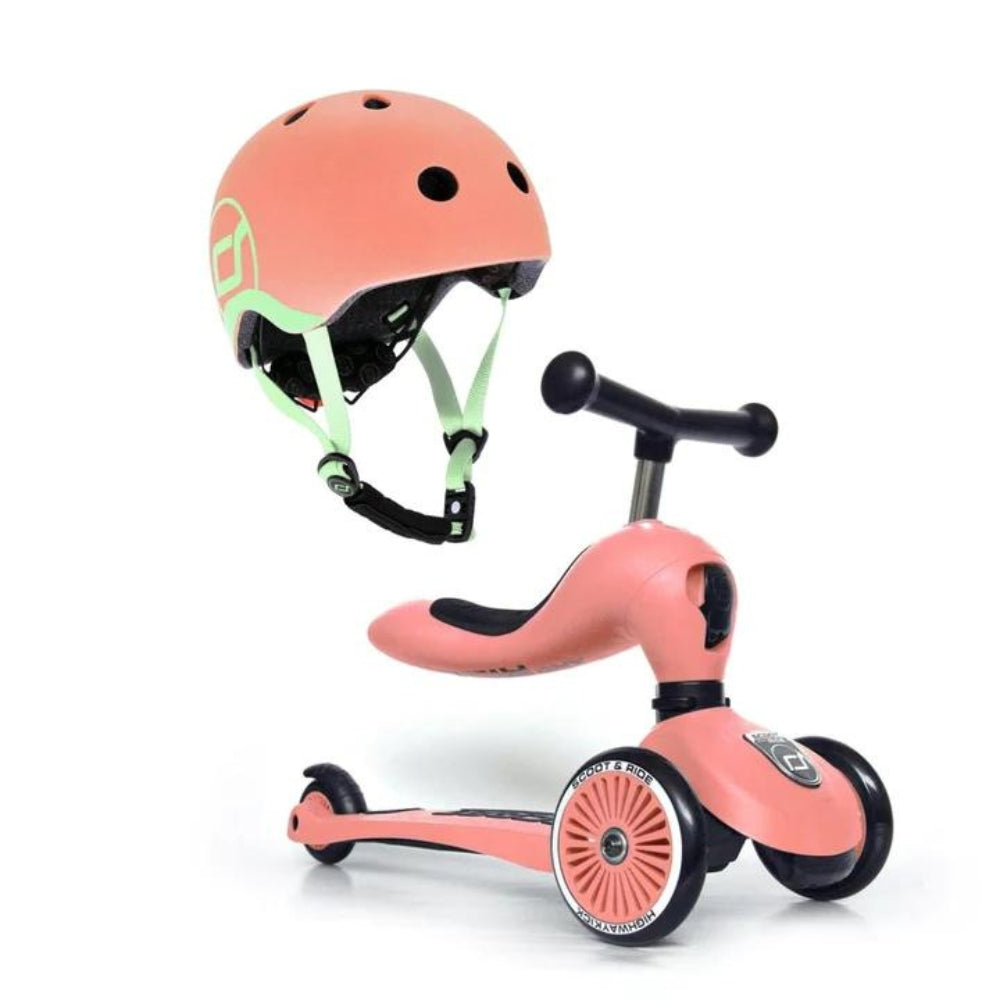 Scootandride zestaw hulajnoga peach i kask 2 w 1 peach