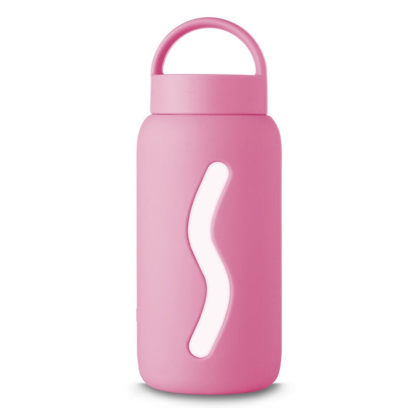 MUUKI Szklana butelka na wodę Mini Flamingo Pink 500ml